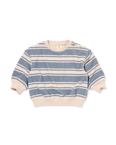 baby sweater terry strepen blauw - 33165470BLUE - HEMA