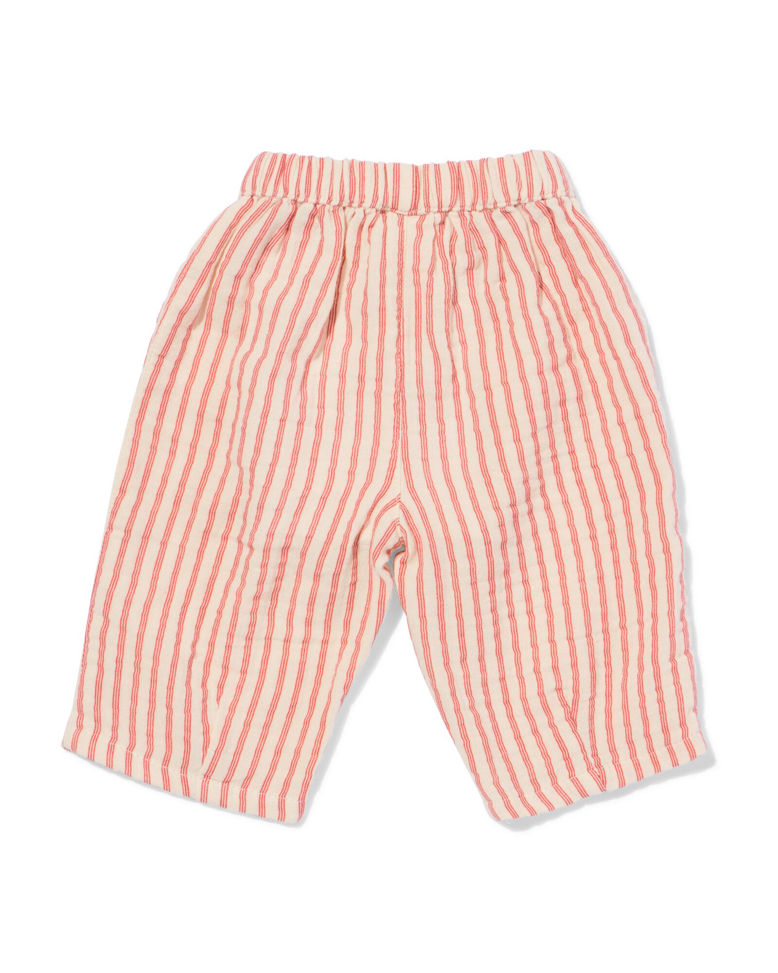 babybroek comfy fit mousseline strepen rood rood - 33451920RED - HEMA