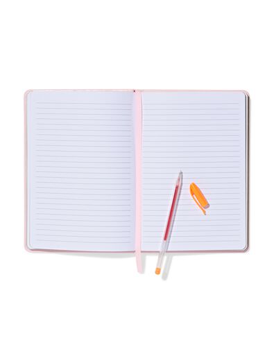 Notizbuch 15 x 22 cm, mit Herzchen, Rosa - 14100233 - HEMA