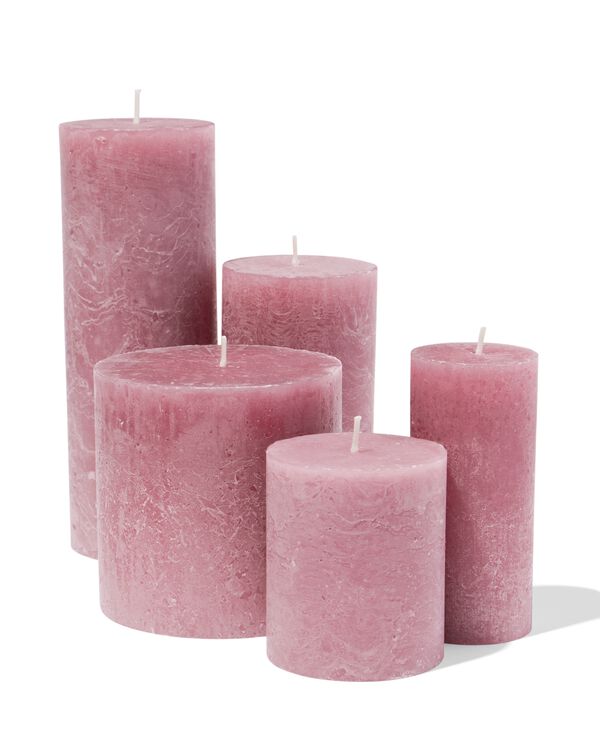 bougies rustiques vieux rose vieux rose - 2000000426 - HEMA