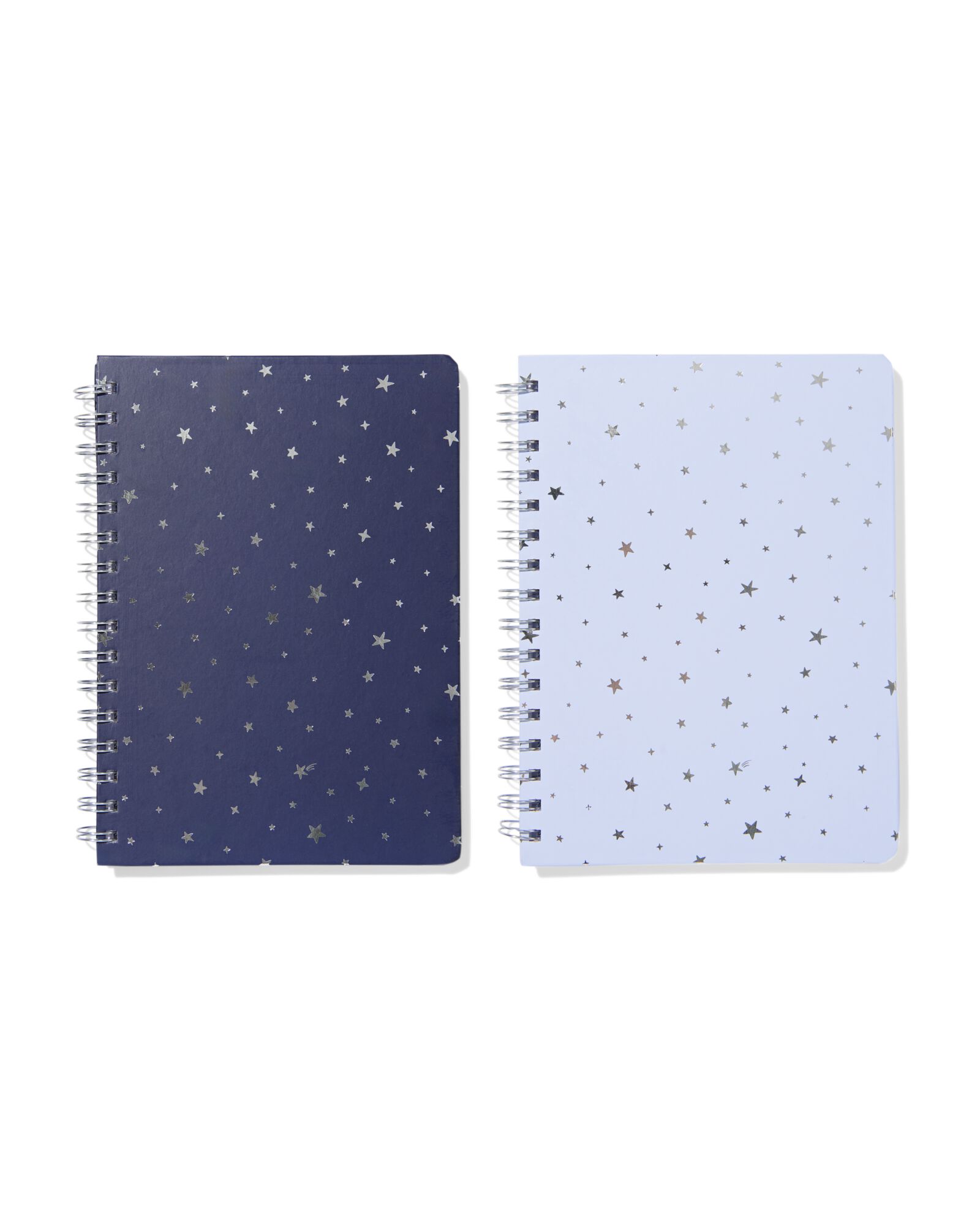 carnet A5 lign&eacute; avec &eacute;toiles argent&eacute;es  - 14100366 - HEMA