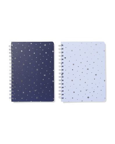 carnet A5 lign&eacute; avec &eacute;toiles argent&eacute;es  - 14100366 - HEMA