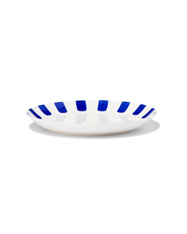 assiette à dessert Ø17cm - new bone blanc et bleu - vaisselle dépareillée - 9650008 - HEMA