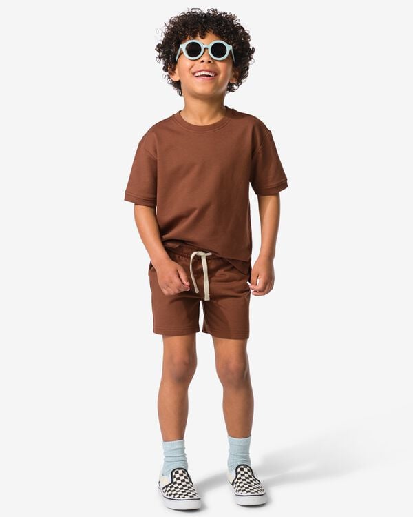 kinderkledingset regular fit sweatstof bruin bruin - 30715819BROWN - HEMA