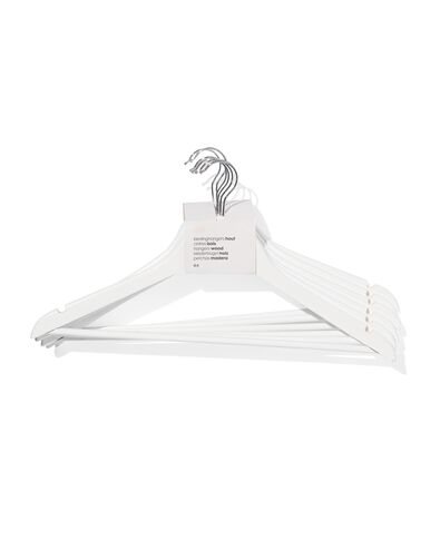 kledinghangers wit hout - 6 stuks - 39800401 - HEMA