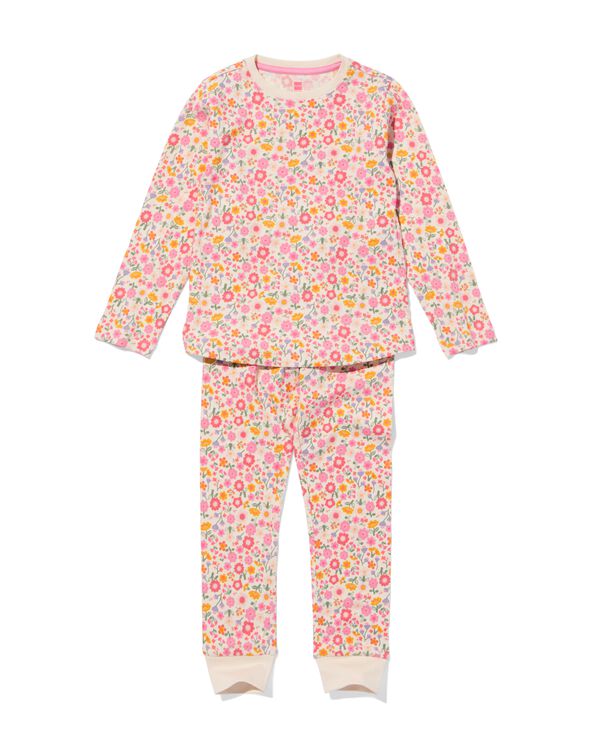 Kinderpyjama, gerippt, mit Blumen multifarbe multifarbe - 23002660MULTICOLOUR - HEMA