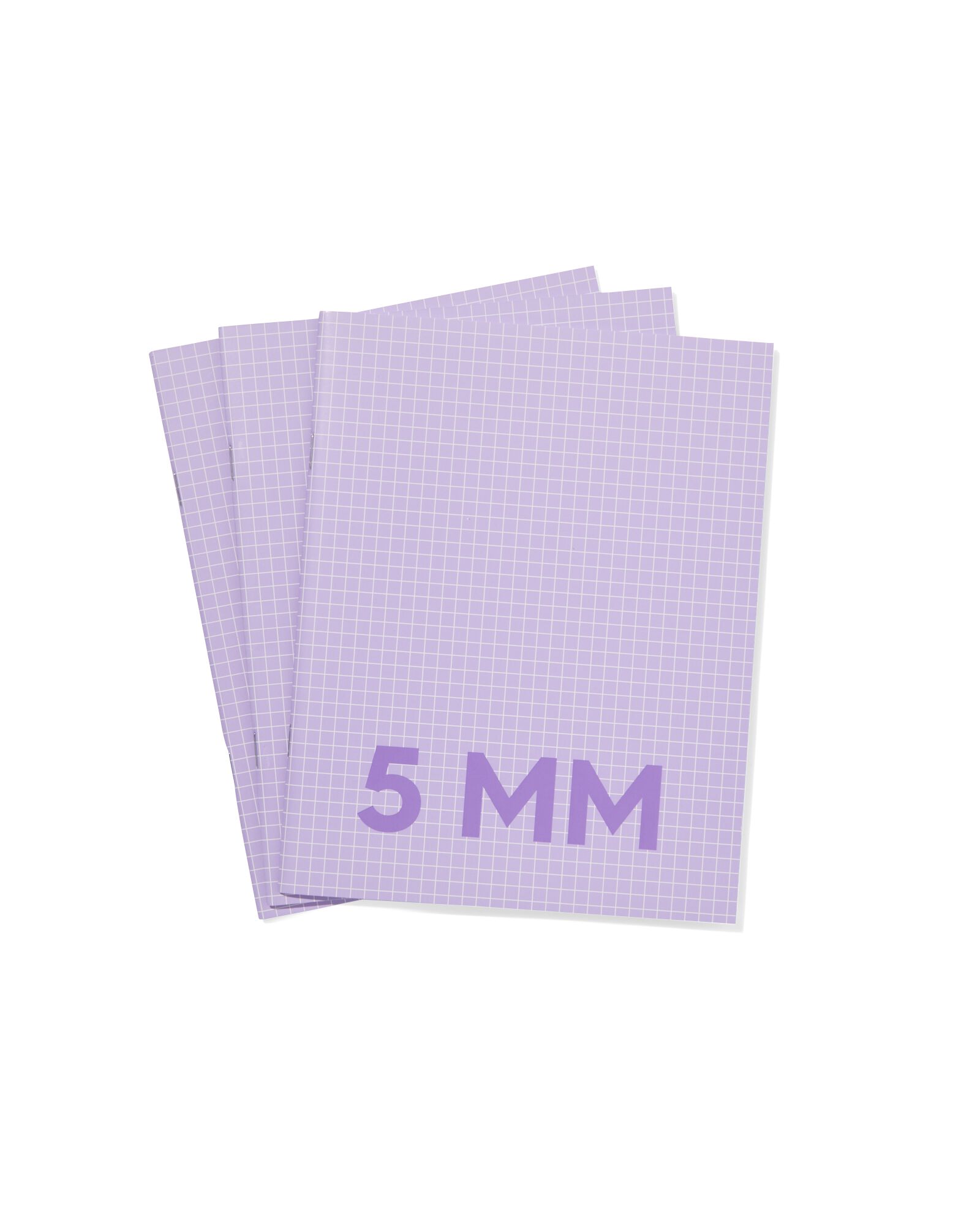 schriften lila A5 geruit 5mm - 3 stuks - 14120212 - HEMA