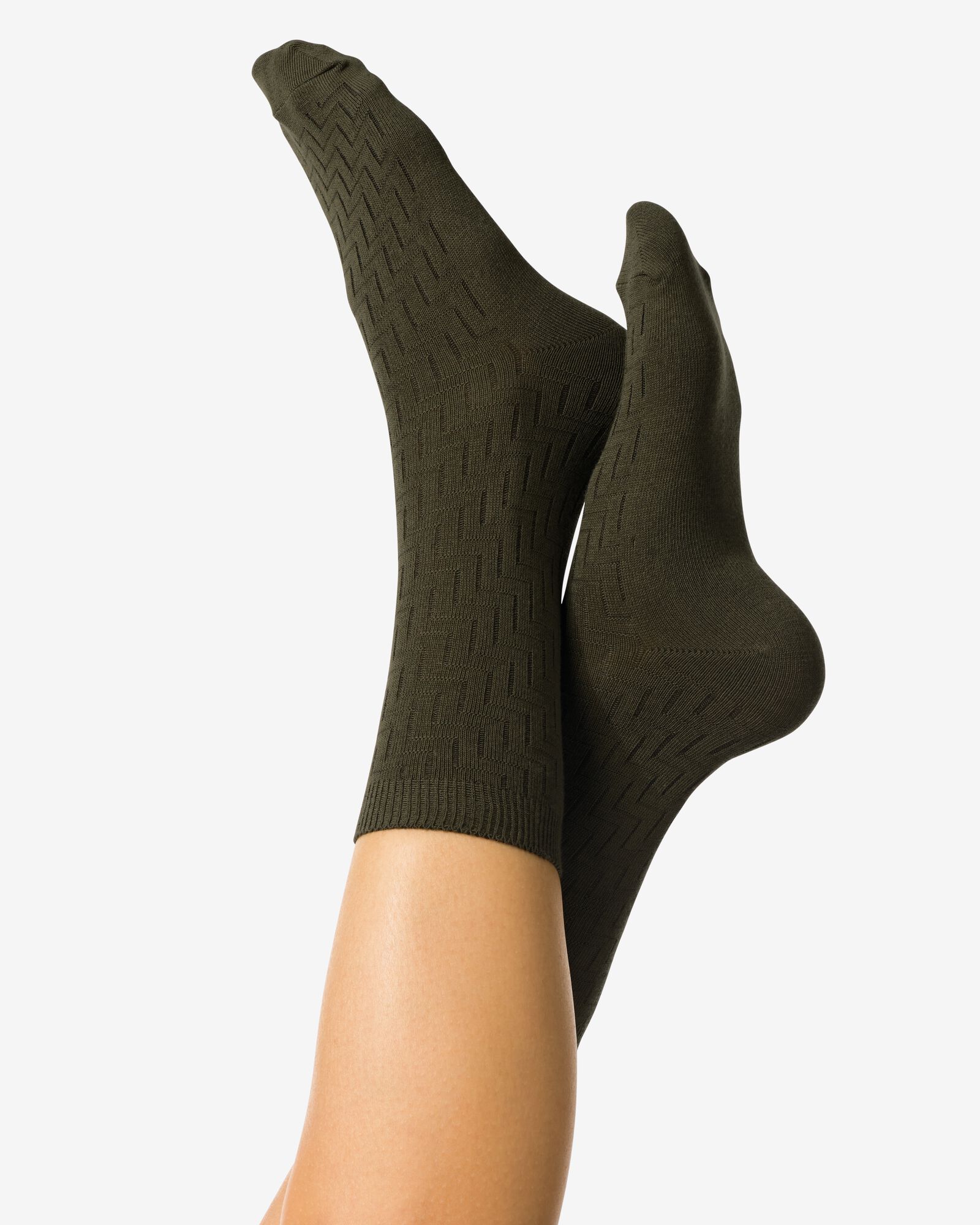 chaussettes structur&eacute;es pour femmes vert fonc&eacute; - 4280745DARKGREEN - HEMA