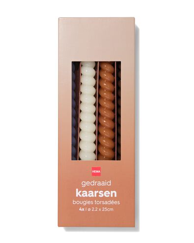 Bougies d"int&eacute;rieur ⌀2,2x25cm torsad&eacute;es bleues - 4 pi&egrave;ces - 13506125 - HEMA