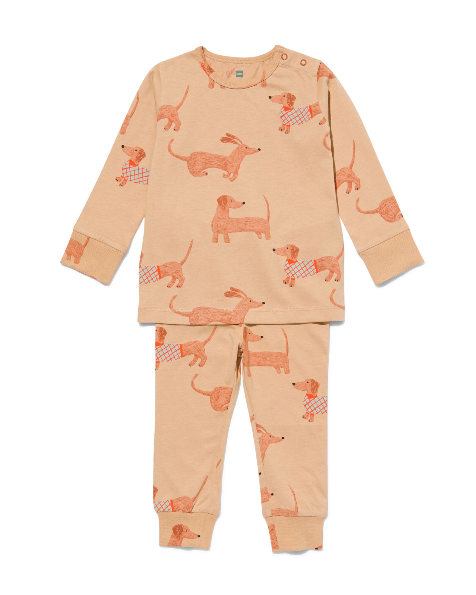 pyjama bébé coton chien beige beige - 33322120BEIGE - HEMA
