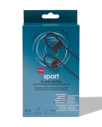 écouteurs intra-auriculaires sport sans fil noir - 39620030 - HEMA