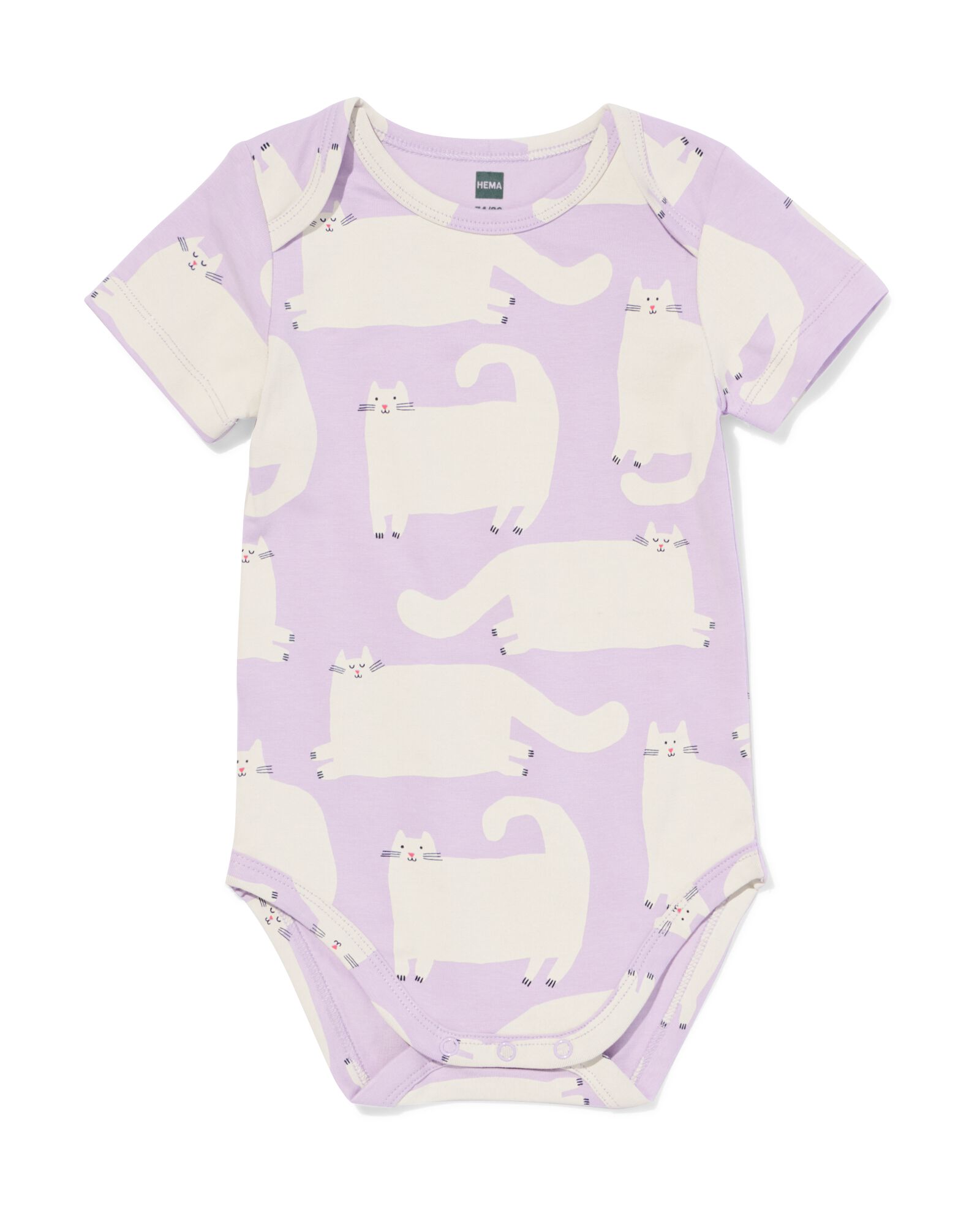 Body aus Baumwolle mit Stretch, Katze violett violett - 33307240PURPLE - HEMA