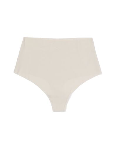 damesstring hoge taille micro rib ultimate comfort gebroken wit - 19640615OFFWHITE - HEMA