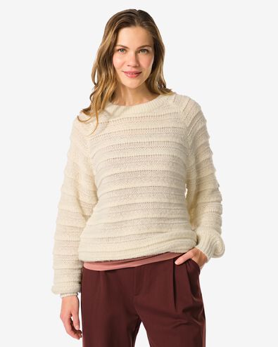 damestrui Hella rib gebroken wit gebroken wit - 36204460OFFWHITE - HEMA