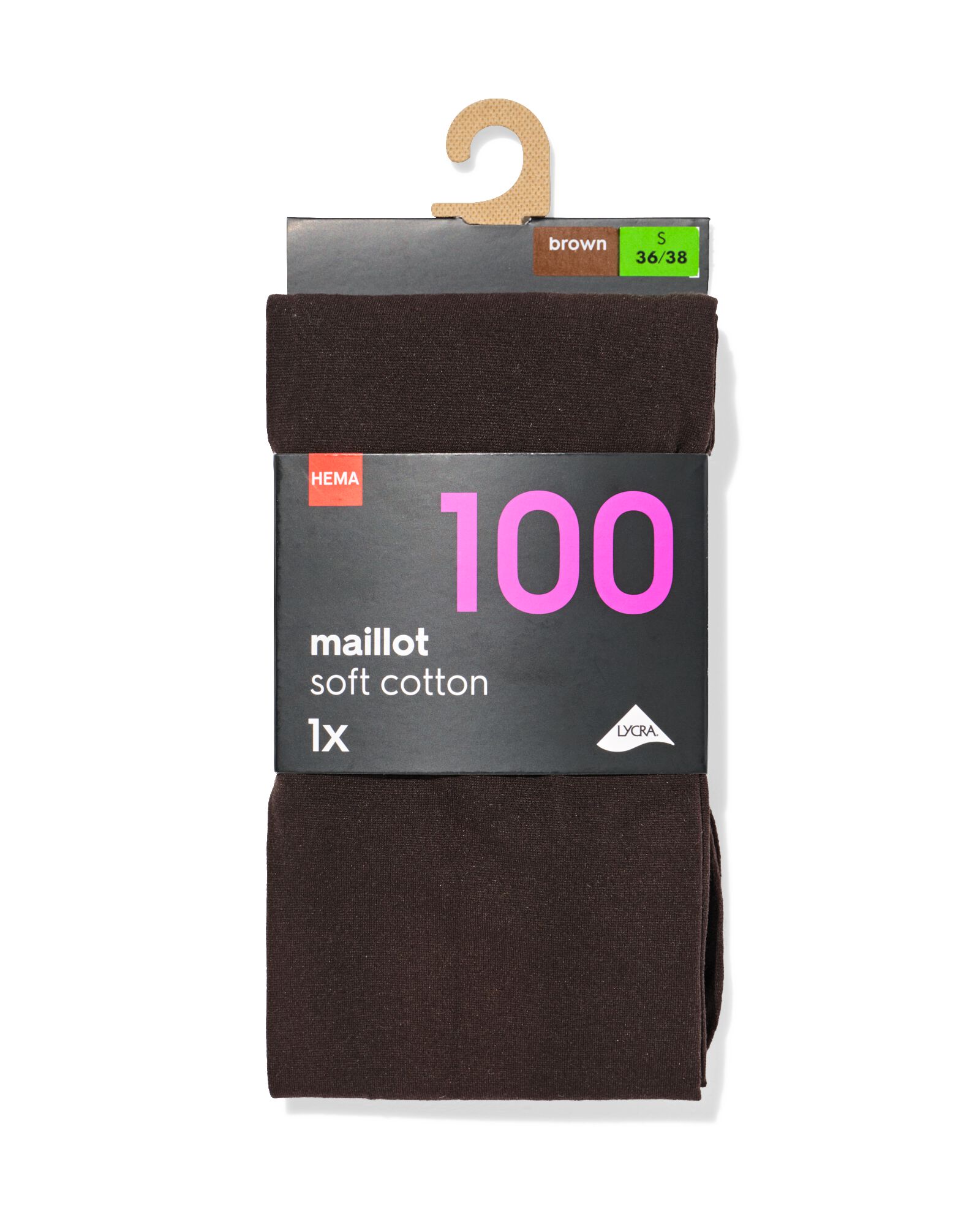dames kousenbroek 100denier katoen bruin bruin - 4072125BROWN - HEMA