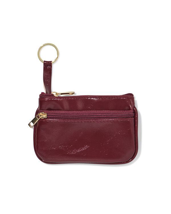 sleutel etui 12x8cm kunstleer rood - 18160035 - HEMA