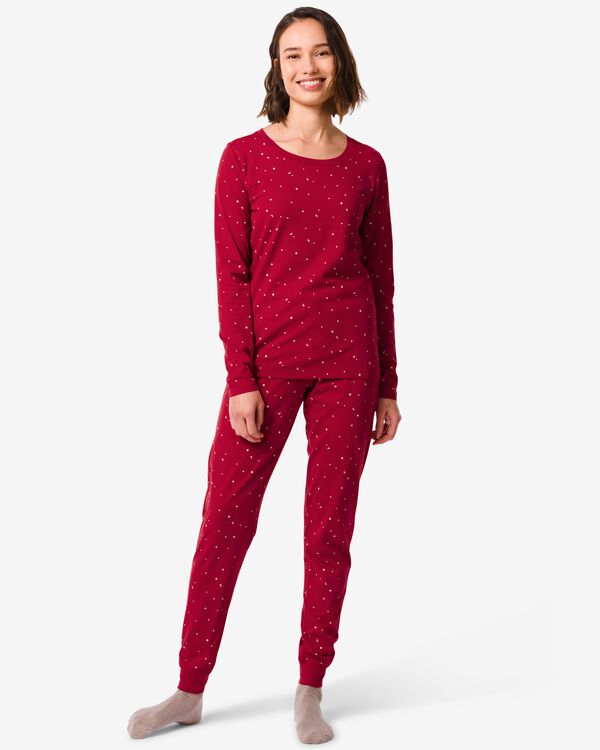 pyjama femme coton rouge rouge - 23460245RED - HEMA