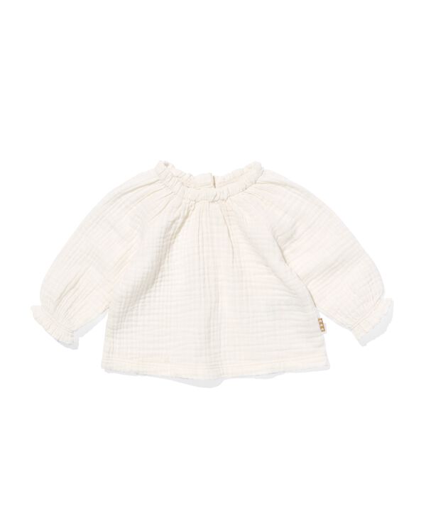 t-shirt bébé nouveau-né mousseline blanc cassé blanc cassé - 33496010OFFWHITE - HEMA