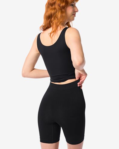 licht corrigerende biker bamboe hoge taille zwart - 1000019522 - HEMA