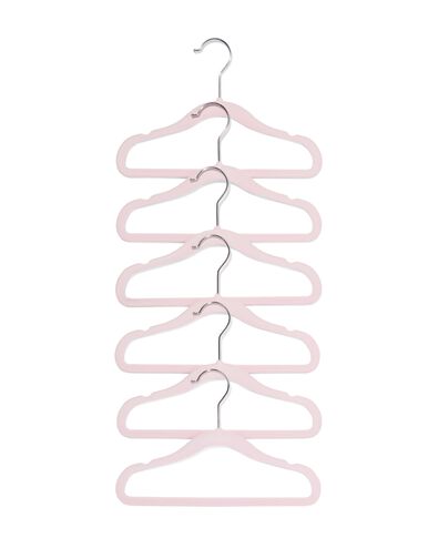 6er-Pack Kinder-Kleiderb&uuml;gel, Velours, rosa - 39800015 - HEMA
