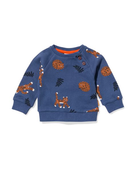 newborn kledingset legging en sweater wafelkatoen blauw blauw - 1000029886 - HEMA