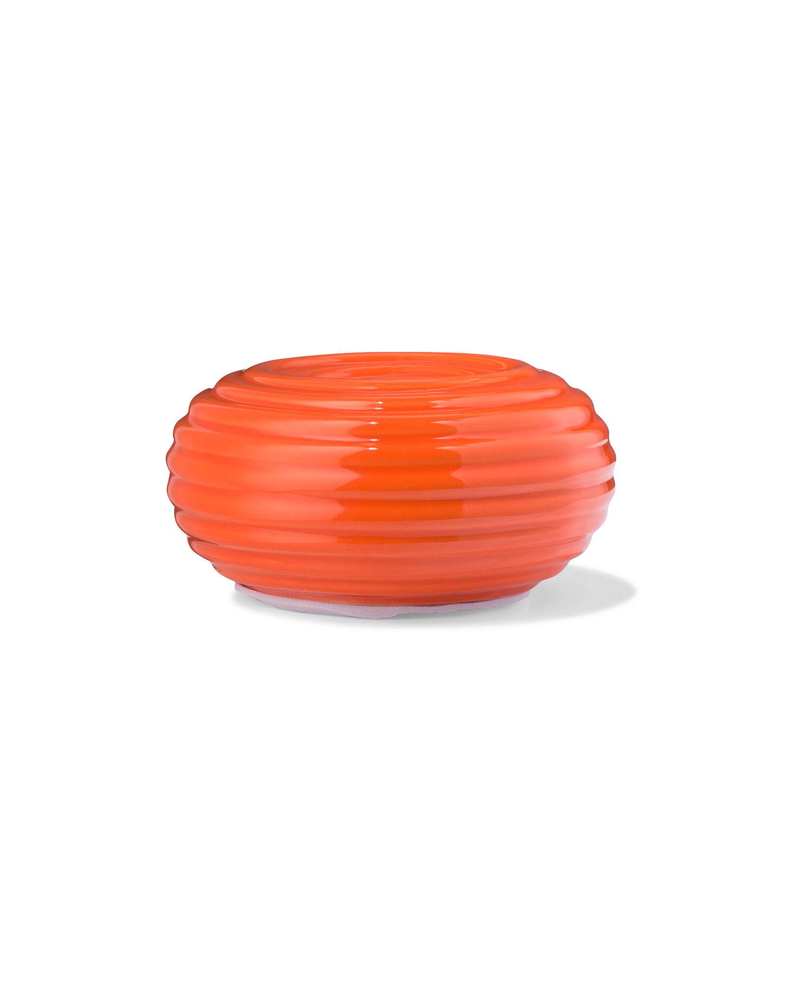bougeoir S c&eacute;ramique nervur&eacute; orange - 13324180 - HEMA