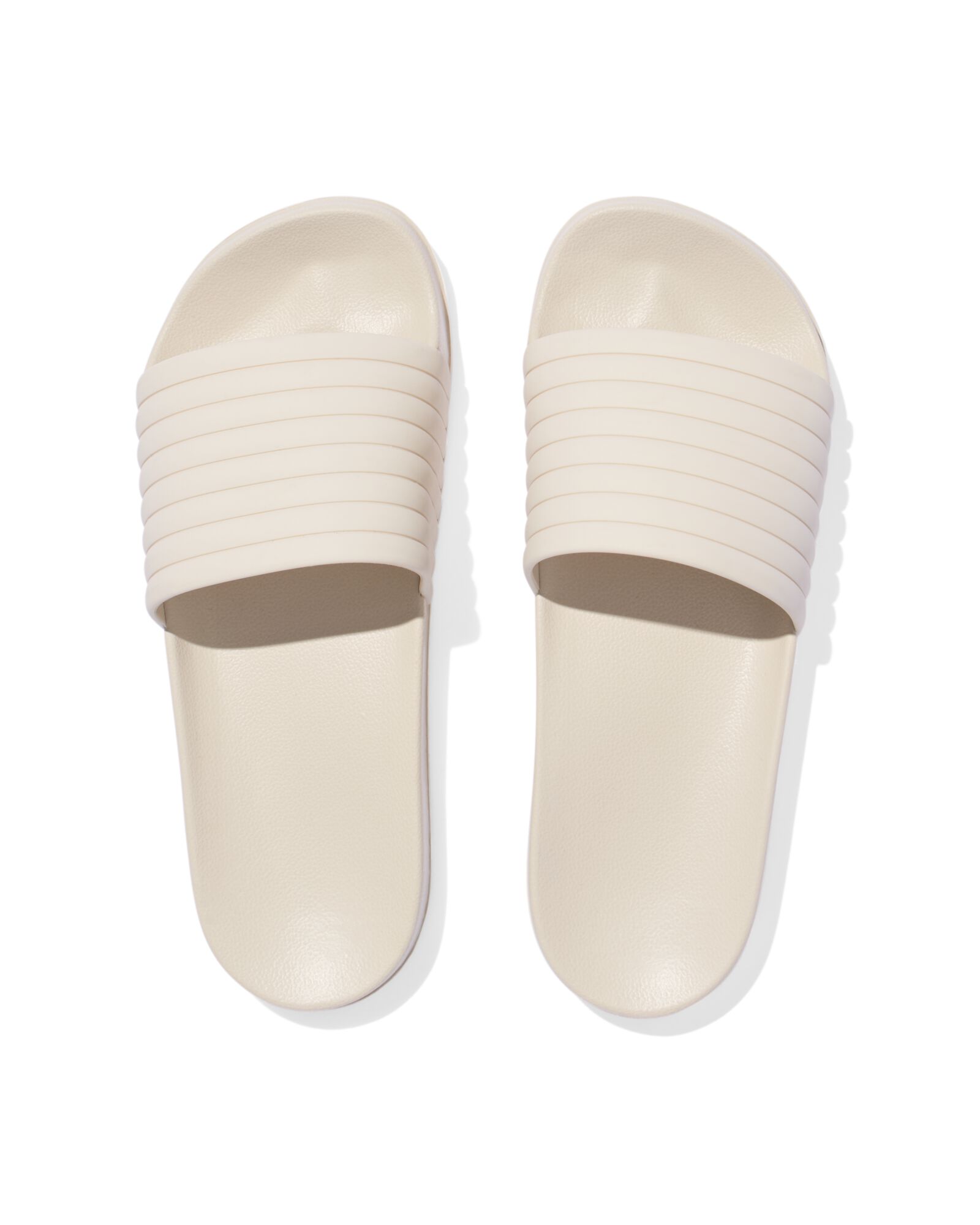 damesbadslippers met ribbelband gebroken wit gebroken wit - 34880060OFFWHITE - HEMA