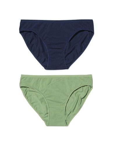Damenslips aus Baumwolle &ndash; 2 St&uuml;ck gr&uuml;n gr&uuml;n - 19602104GREEN - HEMA