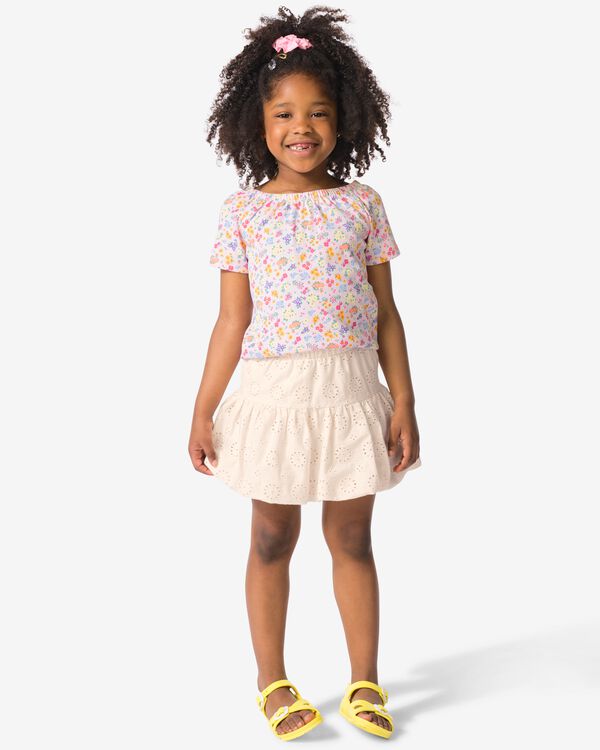 jupe enfant trap&egrave;ze brod&eacute;e &eacute;cru &eacute;cru - 30846258ECRU - HEMA