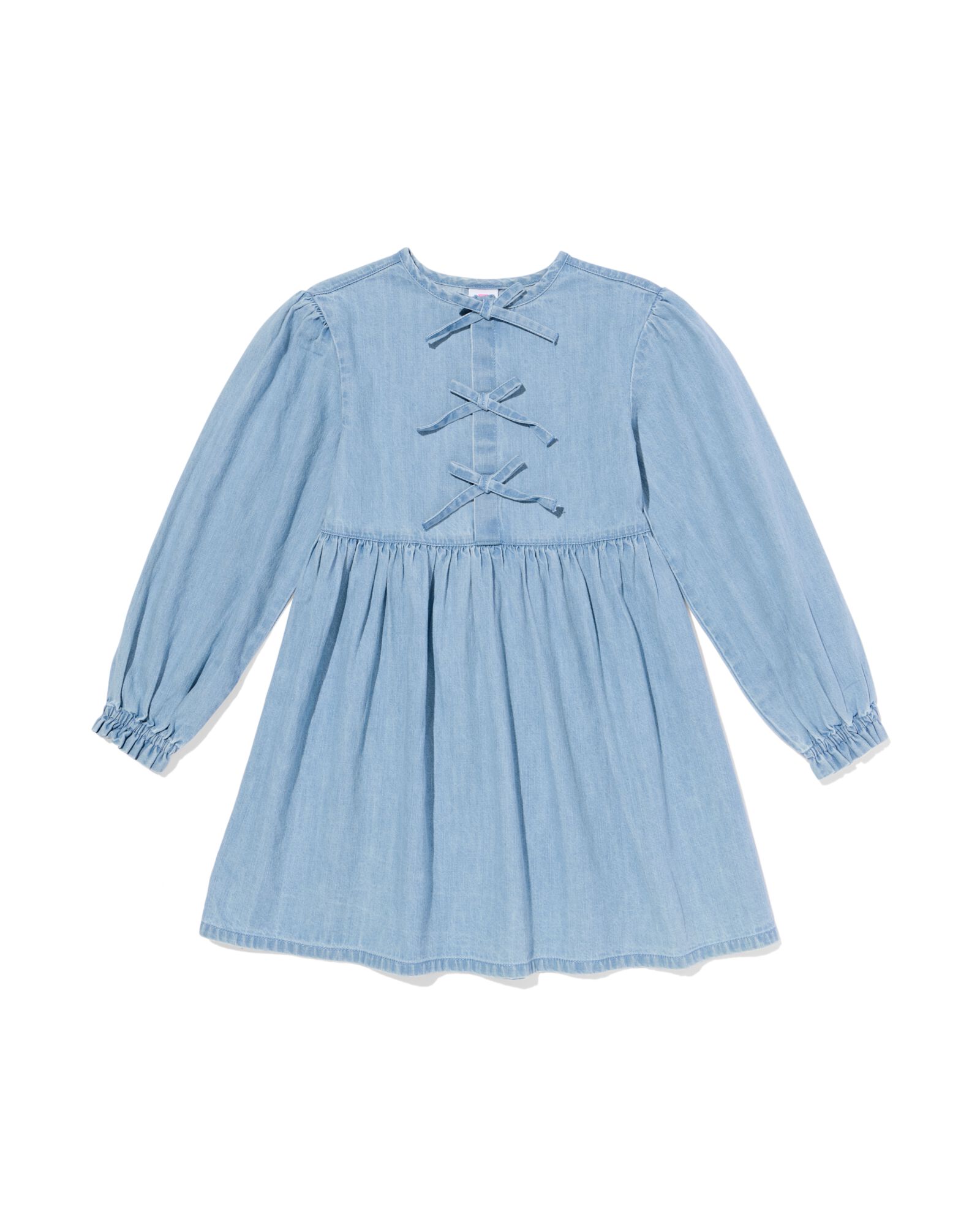 kinderjurk a-lijn strikjes blauw blauw - 30839837BLUE - HEMA
