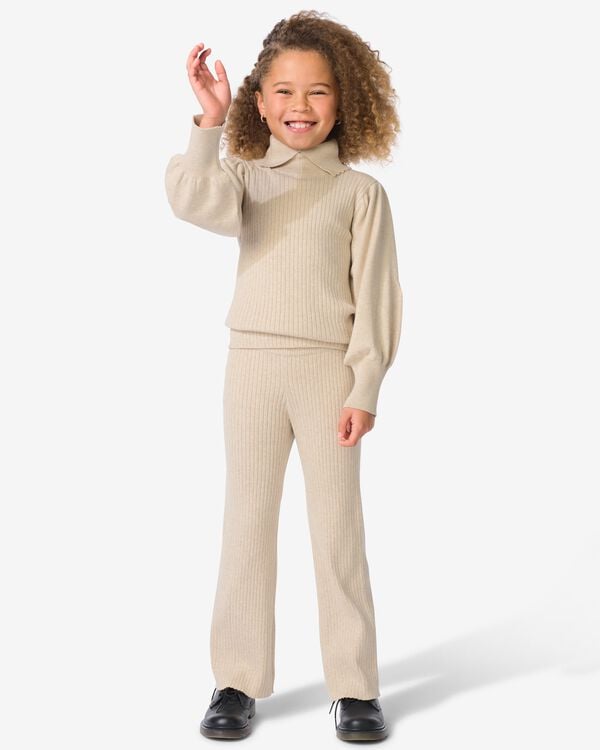 kinderlegging flared rib ecru ecru - 30837646ECRU - HEMA