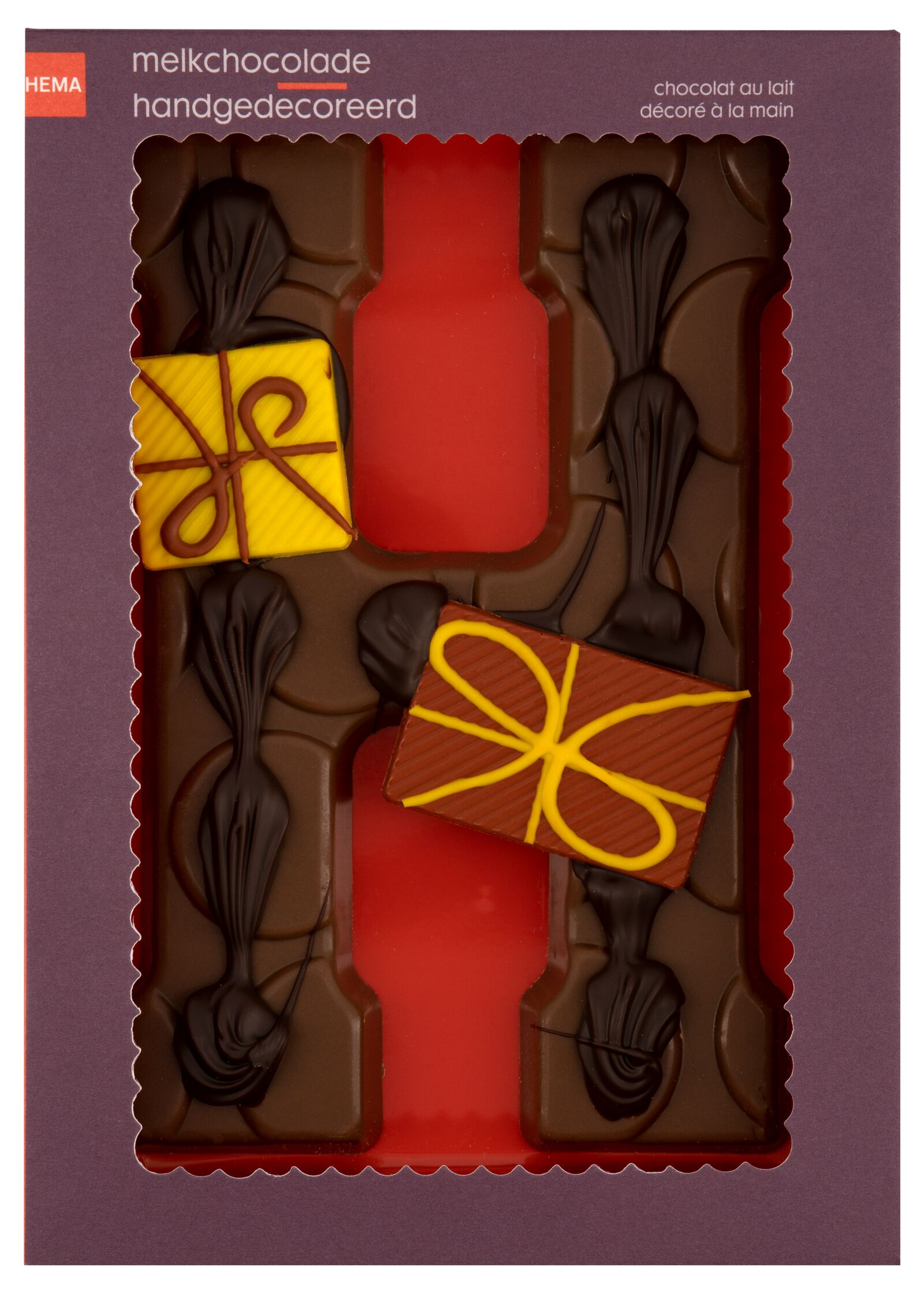 lettre en chocolat au lait d&eacute;cor&eacute;e &agrave; la main 200 g - 1000017008 - HEMA