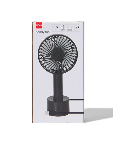 ventilateur à main USB Ø10cm noir mat - 80060028 - HEMA