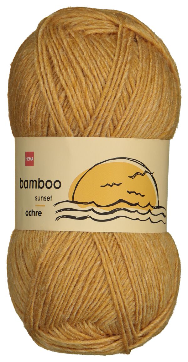 fil de laine avec bambou 100g jaune ocre - 1000029016 - HEMA