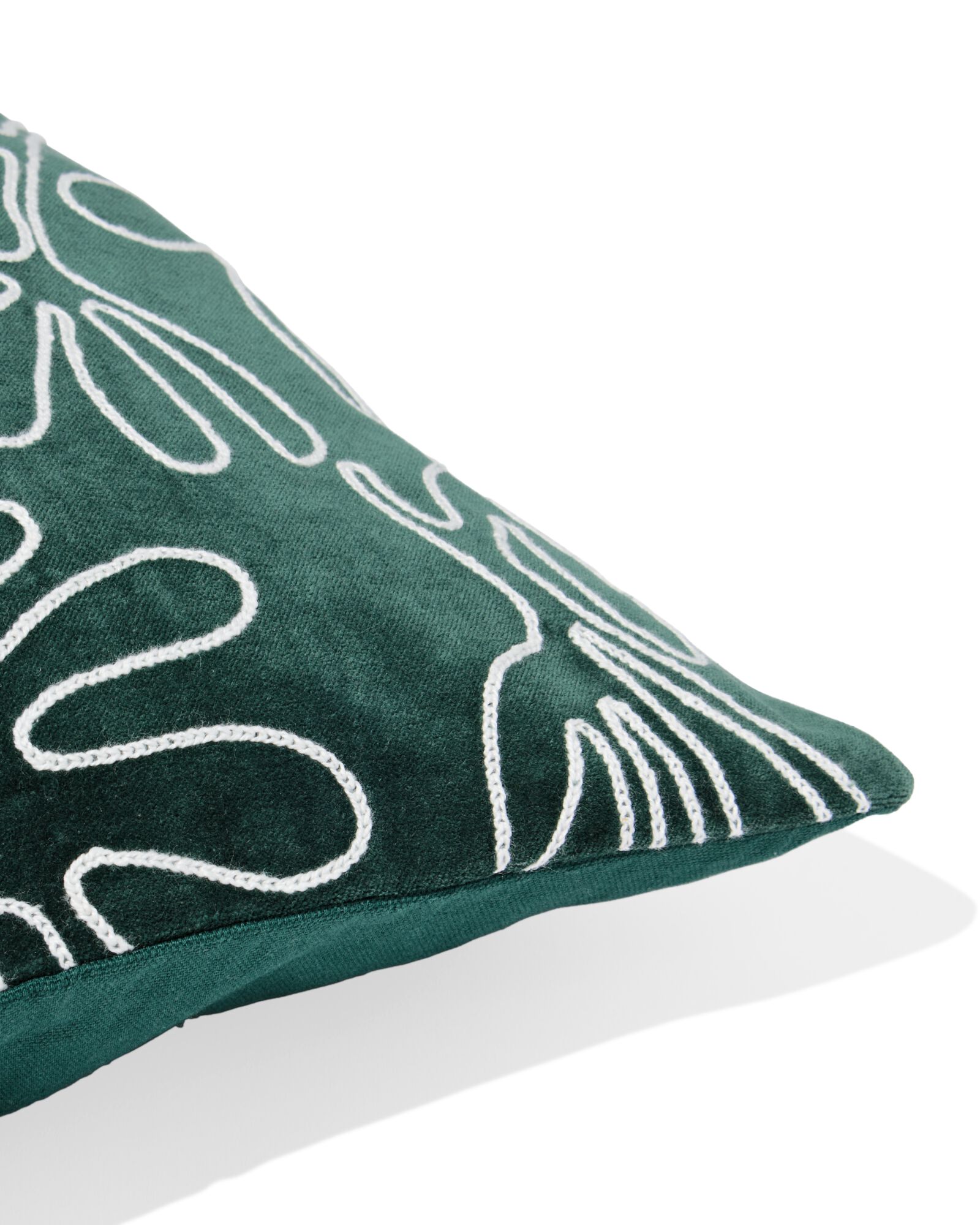 housse de coussin 50x50cm velours fleur vert - 7325184 - HEMA