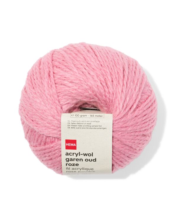 acryl-wol garen 100g 165m oudroze - 60700022 - HEMA