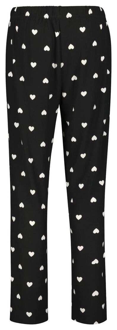 pyjama femme en micro coeurs noir noir - 1000021721 - HEMA
