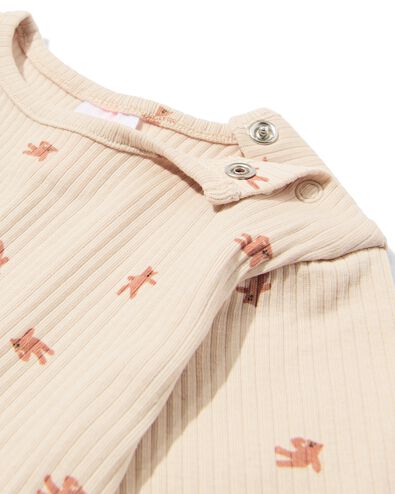 t-shirt côtelé nouveau-né ours écru écru - 33432420ECRU - HEMA