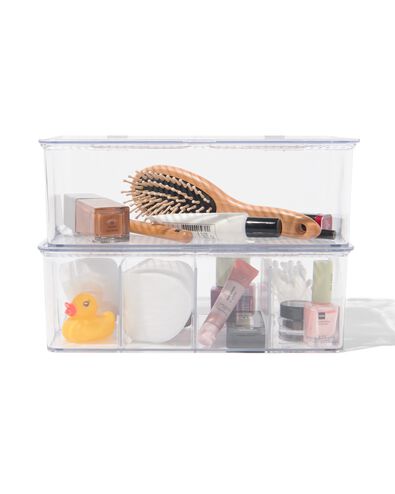 2 bo&icirc;tes de rangement avec couvercle et s&eacute;parateur - 39800032 - HEMA