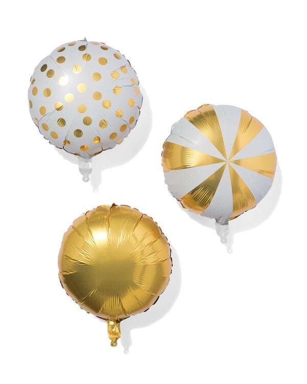 ballons aluminium 35 cm dor&eacute; - lot de 3 - 14260011 - HEMA