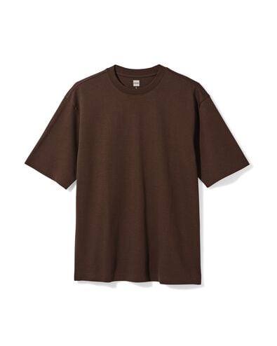 heren T-shirt Job oversized fit donkerbruin donkerbruin - 2179030DARKBROWN - HEMA