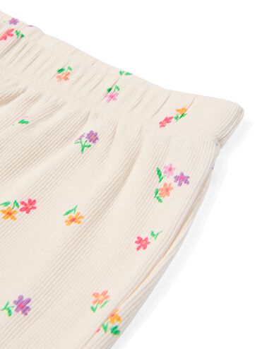 pyjacourt enfant avec fleurs côte coton/stretch blanc cassé blanc cassé - 23081580OFFWHITE - HEMA