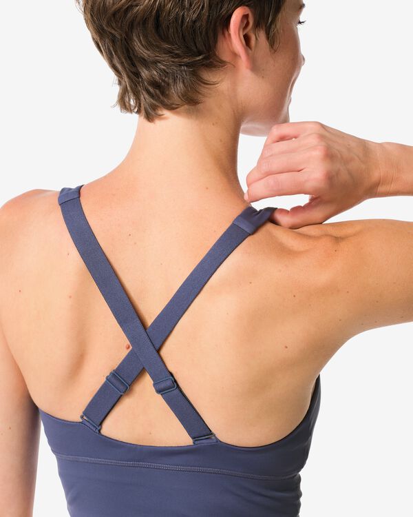 soutien-gorge de sport pr&eacute;form&eacute; maintien l&eacute;ger sans armatures bleu fonc&eacute; bleu fonc&eacute; - 21700205DARKBLUE - HEMA