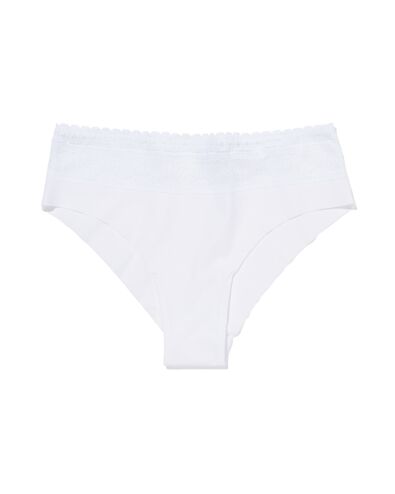 slip br&eacute;silien femme microfibre avec ceinture en dentelle blanc blanc - 19603144WHITE - HEMA