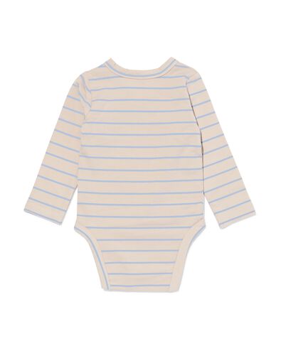 newborn meegroei overslag body strepen ecru ecru - 33439720ECRU - HEMA