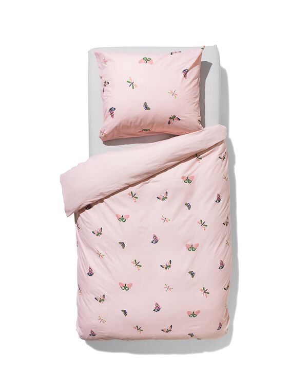 housse de couette enfant 140x200 cm doux coton papillons - 5720125 - HEMA