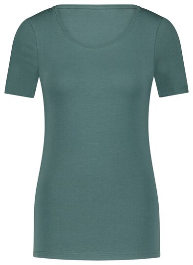 Damen-Basic-T-Shirt grün M - 36341182 - HEMA