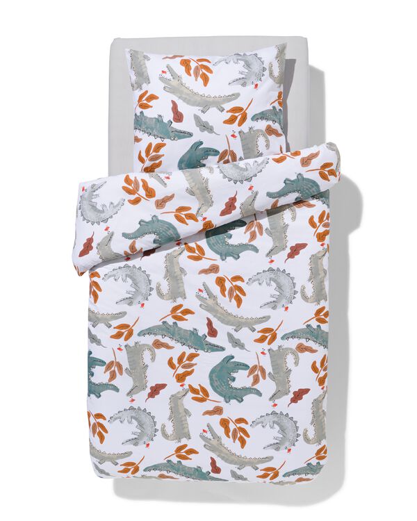 housse de couette enfant 140x200 coton doux crocodiles - 5730206 - HEMA