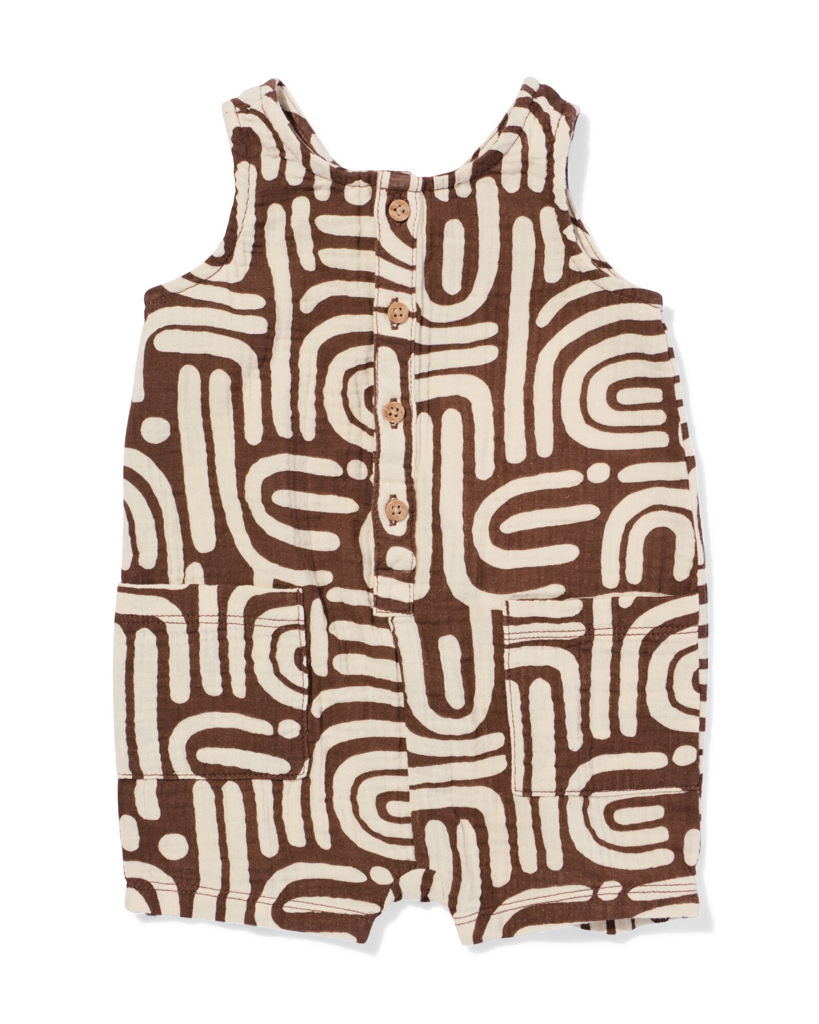 babyjumpsuit abstract bruin bruin - 33189370BROWN - HEMA