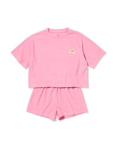 Kinder-Kurzpyjama aus Frottee, Croissant rosa - 23003860PINK - HEMA